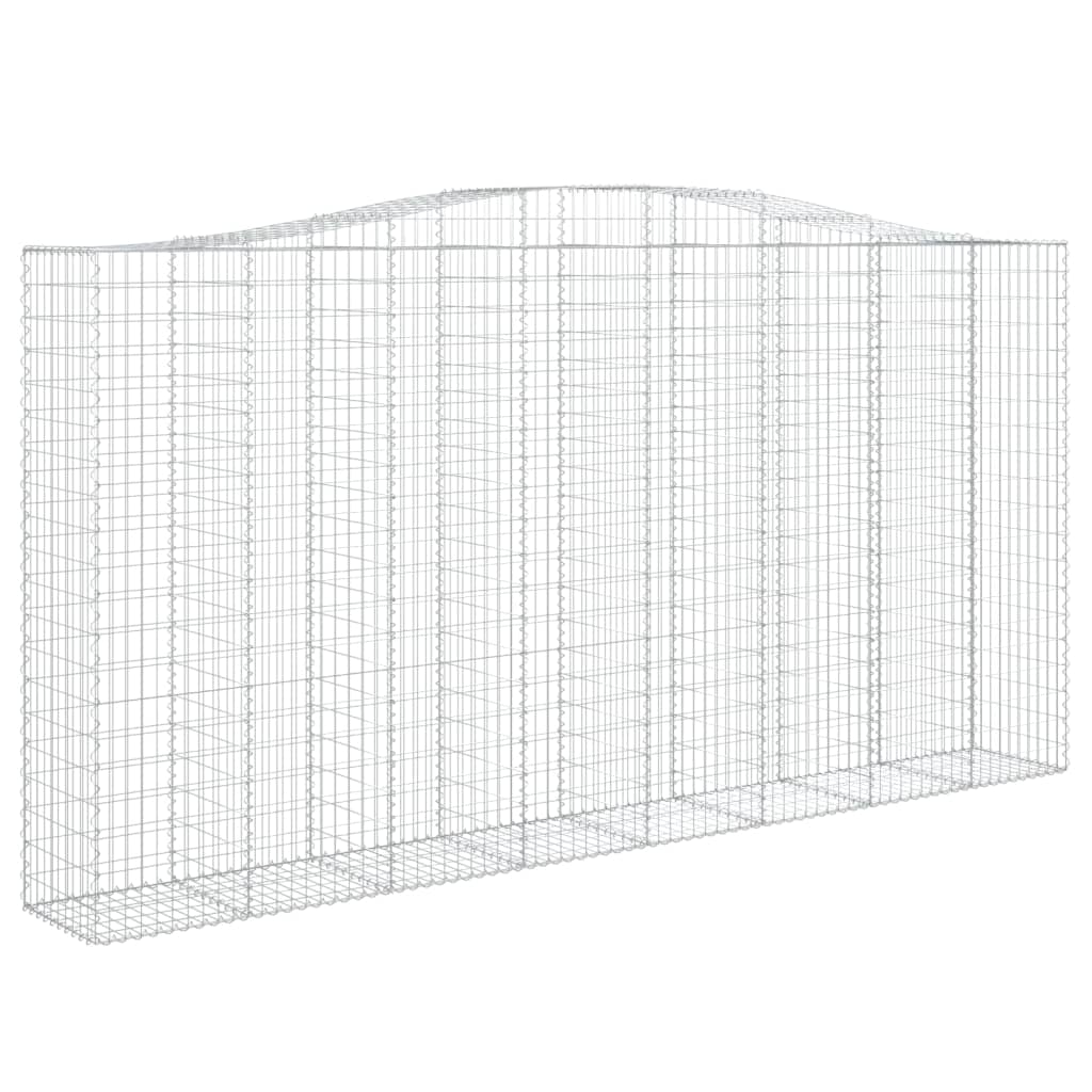 Klenuté gabionové koše 2 ks 400x50x200/220cm pozinkované železo