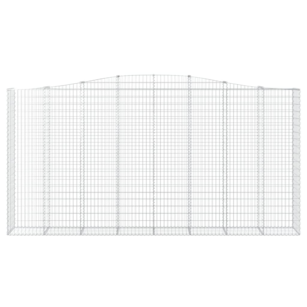 Klenuté gabionové koše 2 ks 400x50x200/220cm pozinkované železo