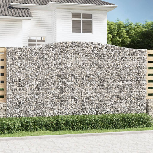 Klenuté gabionové koše 2 ks 400x50x220/240cm pozinkované železo
