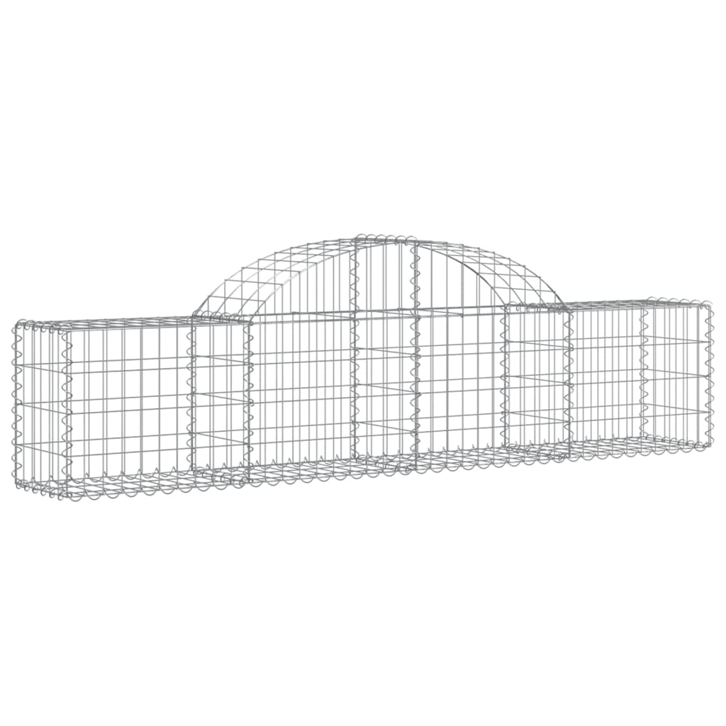 Klenuté gabionové koše 6 ks 200x30x40/60 cm pozinkované železo