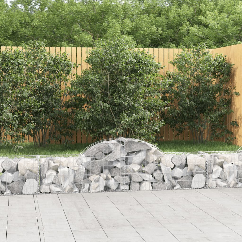 Klenuté gabionové koše 7 ks 200x30x40/60 cm pozinkované železo
