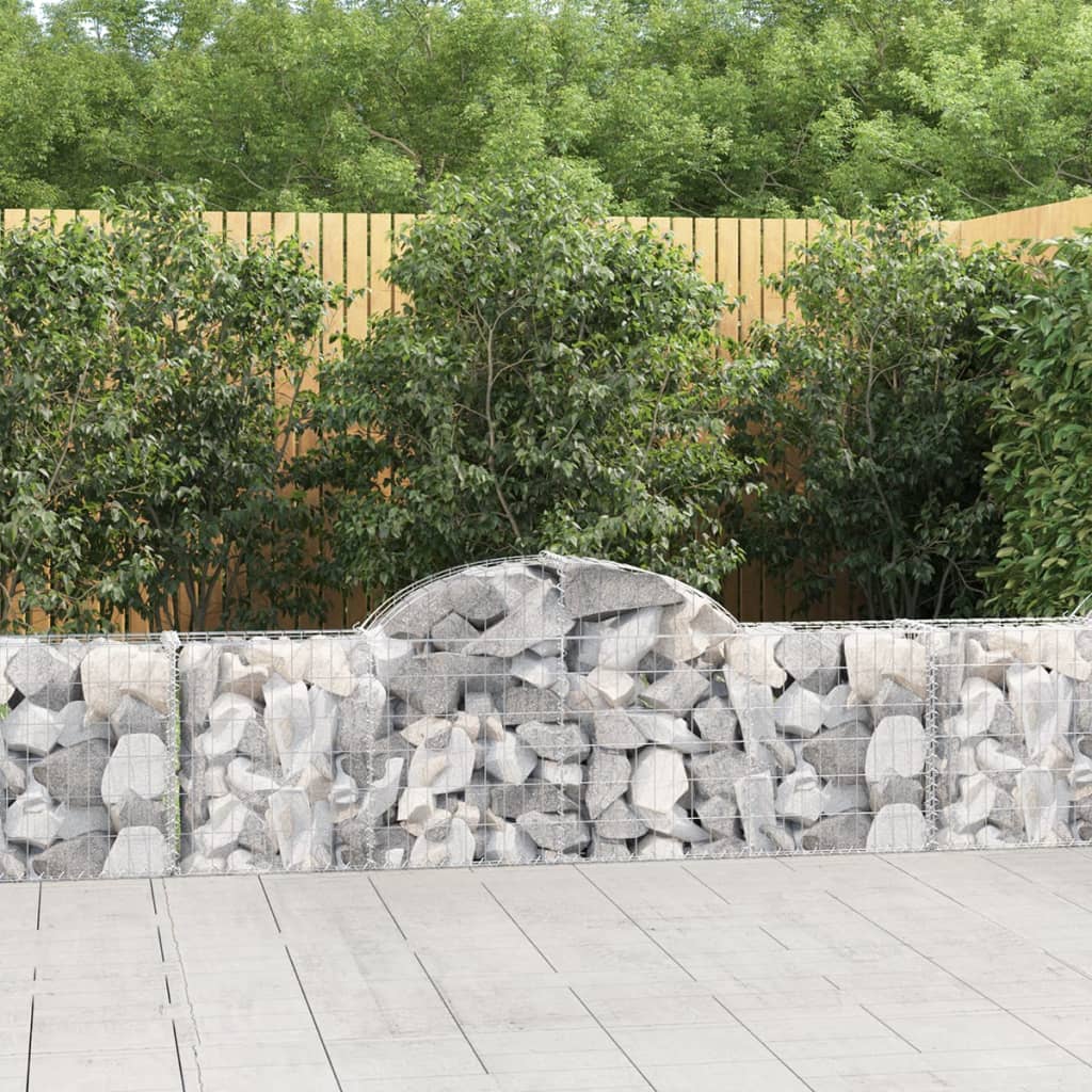 Klenuté gabionové koše 3 ks 200x30x60/80 cm pozinkované železo