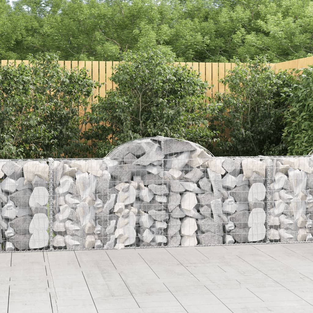 Klenuté gabionové koše 5 ks 200x30x80/100 cm pozinkované železo