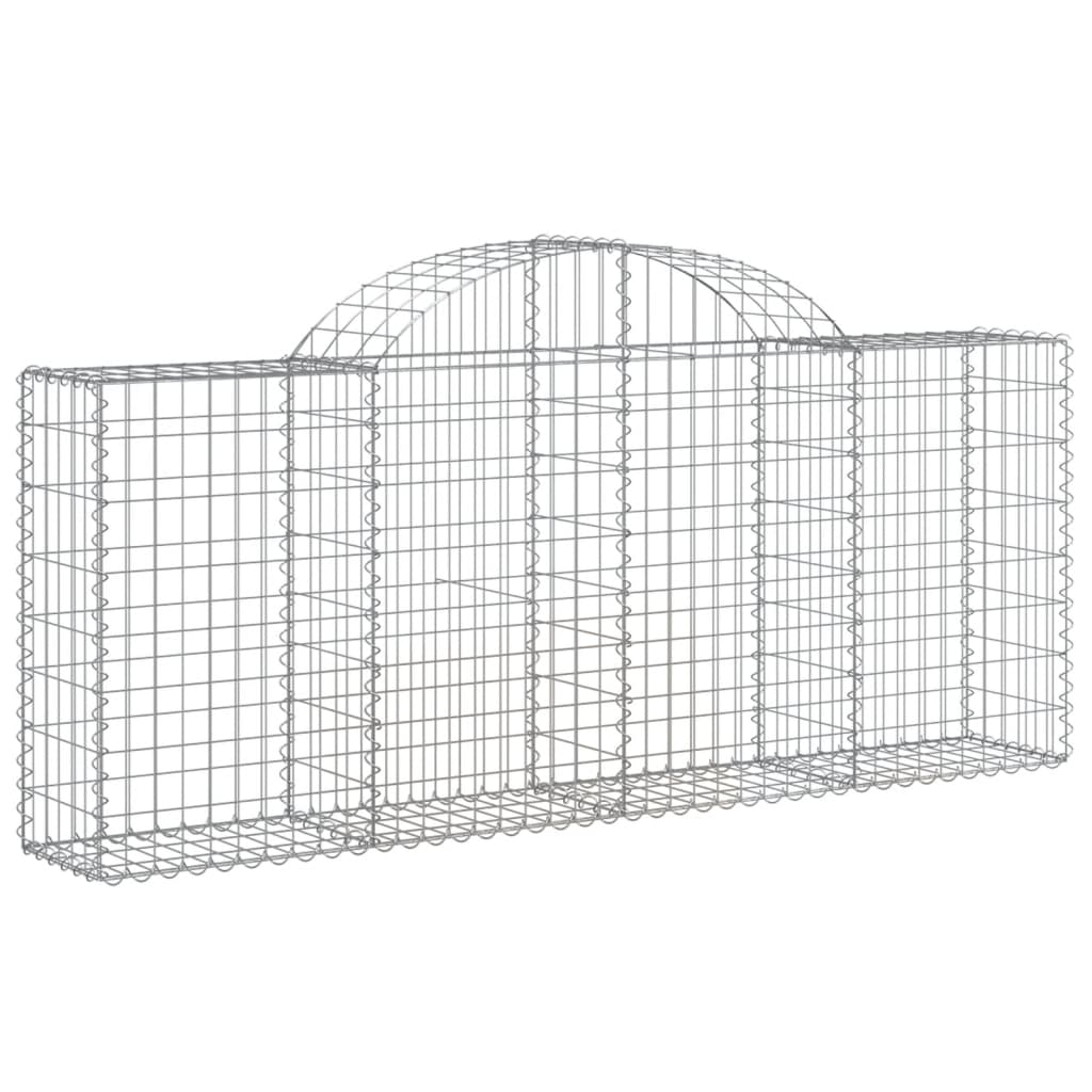 Klenuté gabionové koše 6 ks 200x30x80/100 cm pozinkované železo