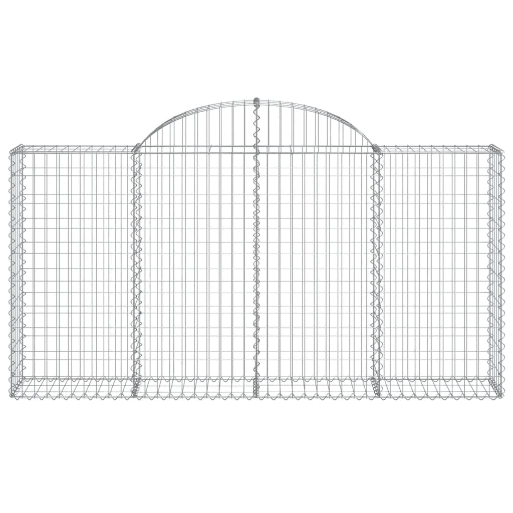 Klenuté gabionové koše 4 ks 200x30x100/120cm pozinkované železo