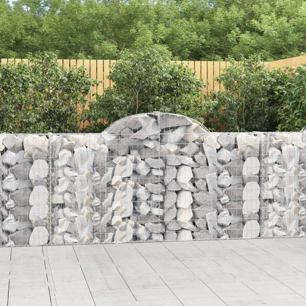 Klenuté gabionové koše 4 ks 200x30x100/120cm pozinkované železo