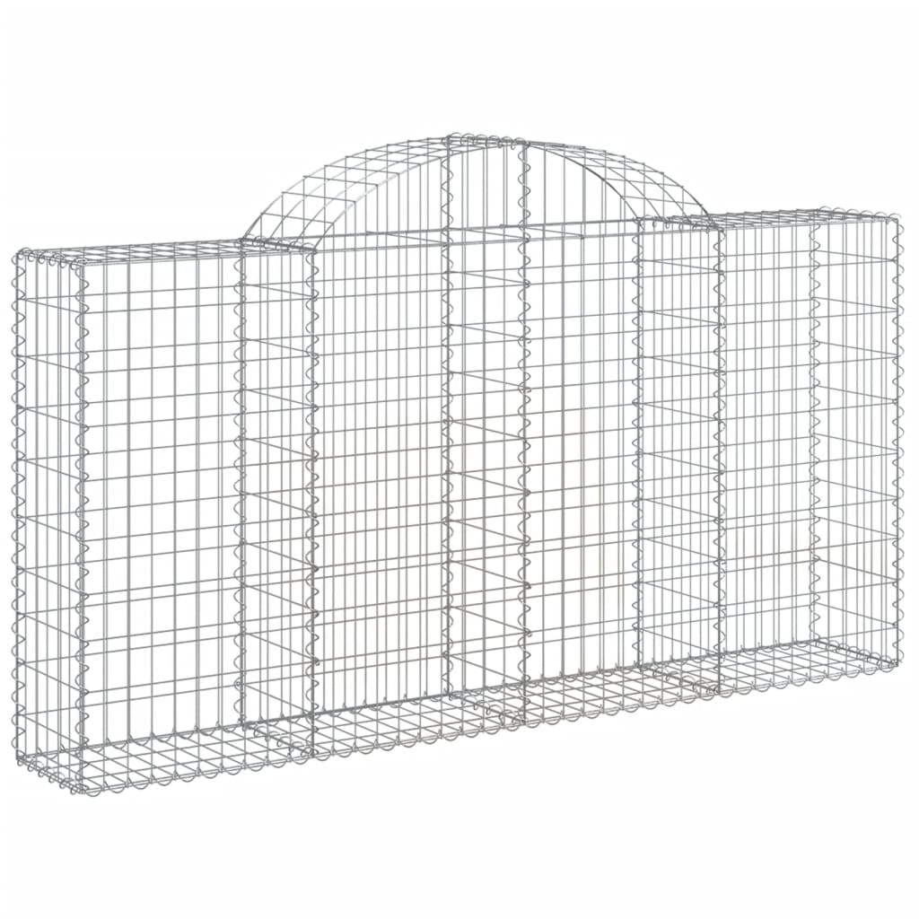 Klenuté gabionové koše 7 ks 200x30x100/120cm pozinkované železo