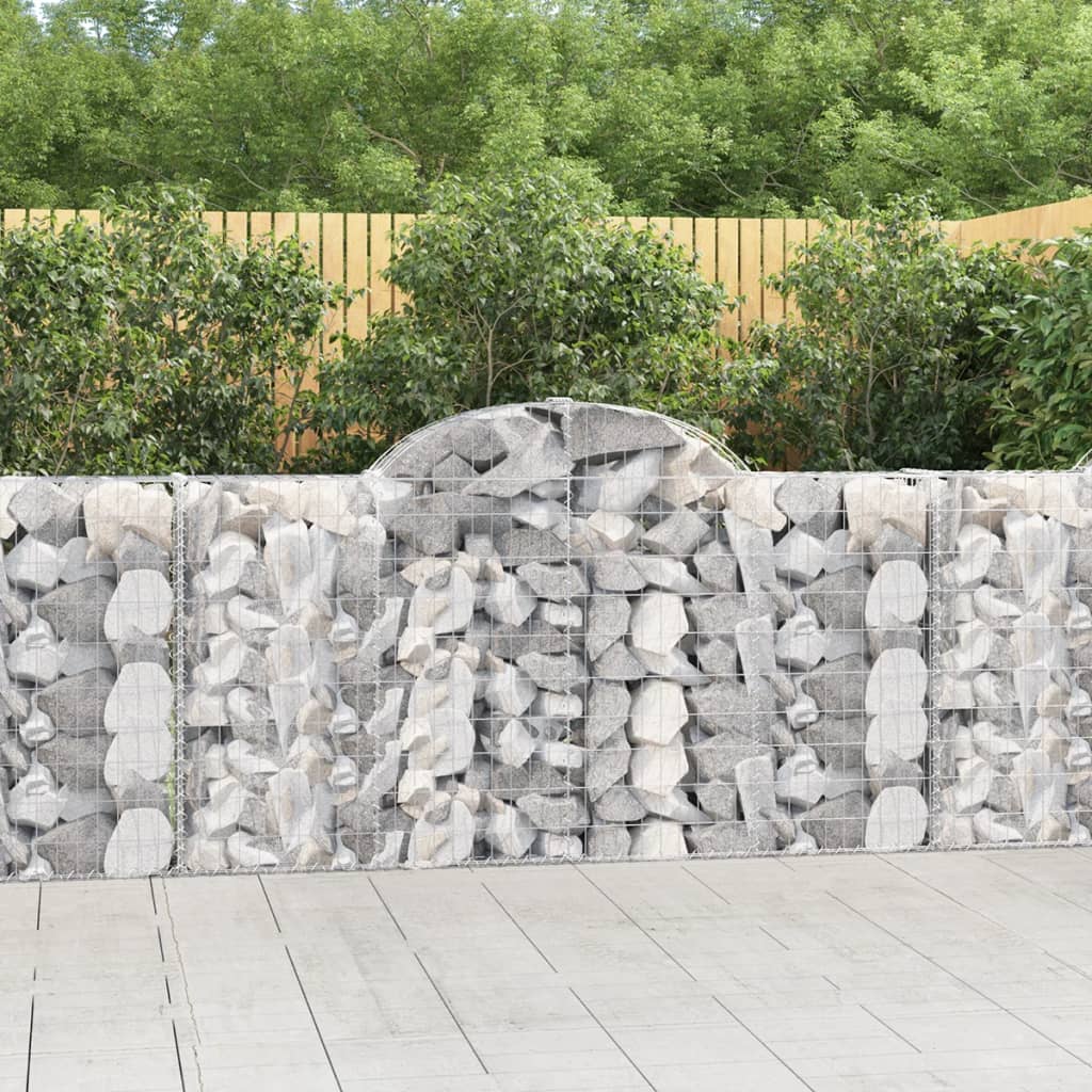 Klenuté gabionové koše 7 ks 200x30x100/120cm pozinkované železo