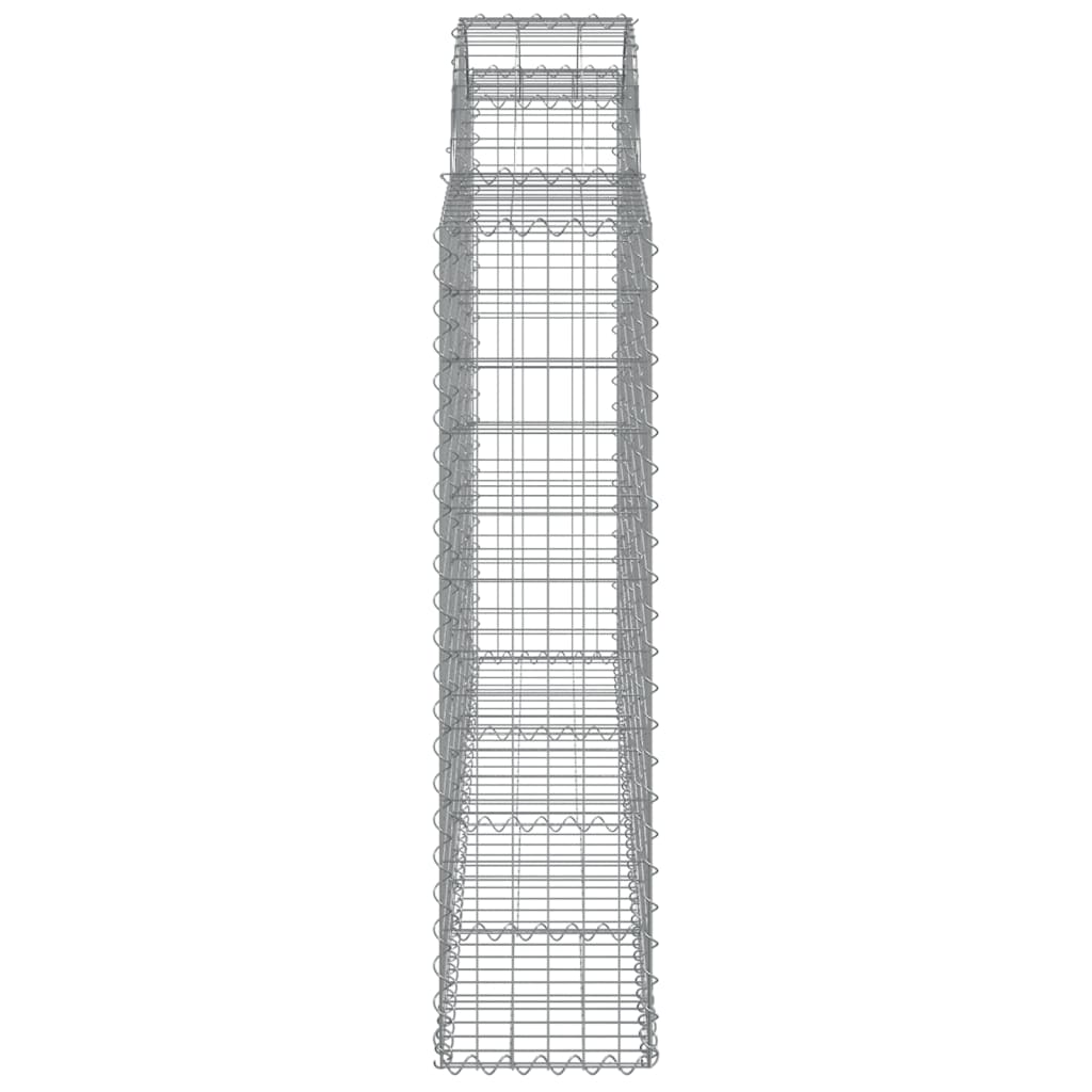 Klenuté gabionové koše 2 ks 200x30x120/140cm pozinkované železo
