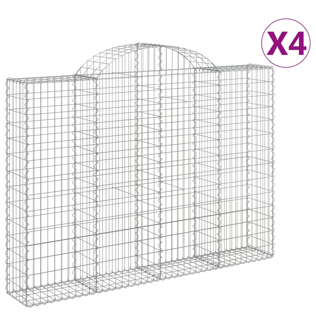 Klenuté gabionové koše 4 ks 200x30x140/160cm pozinkované železo