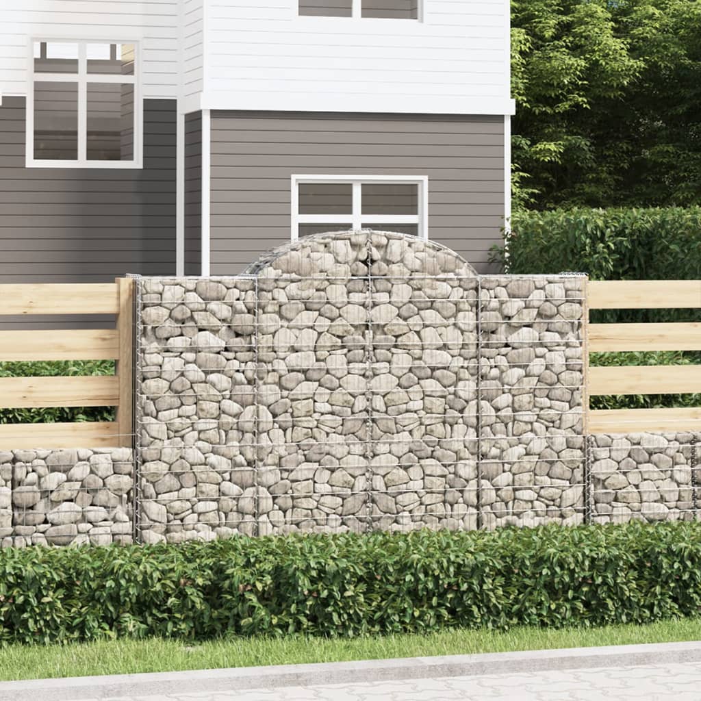 Klenuté gabionové koše 5 ks 200x30x140/160cm pozinkované železo