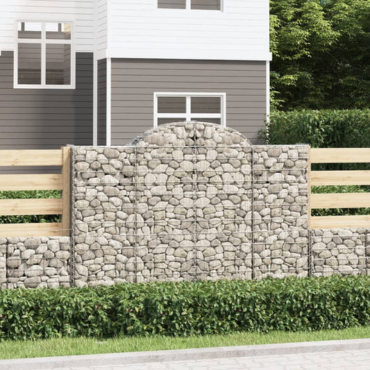 Klenuté gabionové koše 5 ks 200x30x140/160cm pozinkované železo
