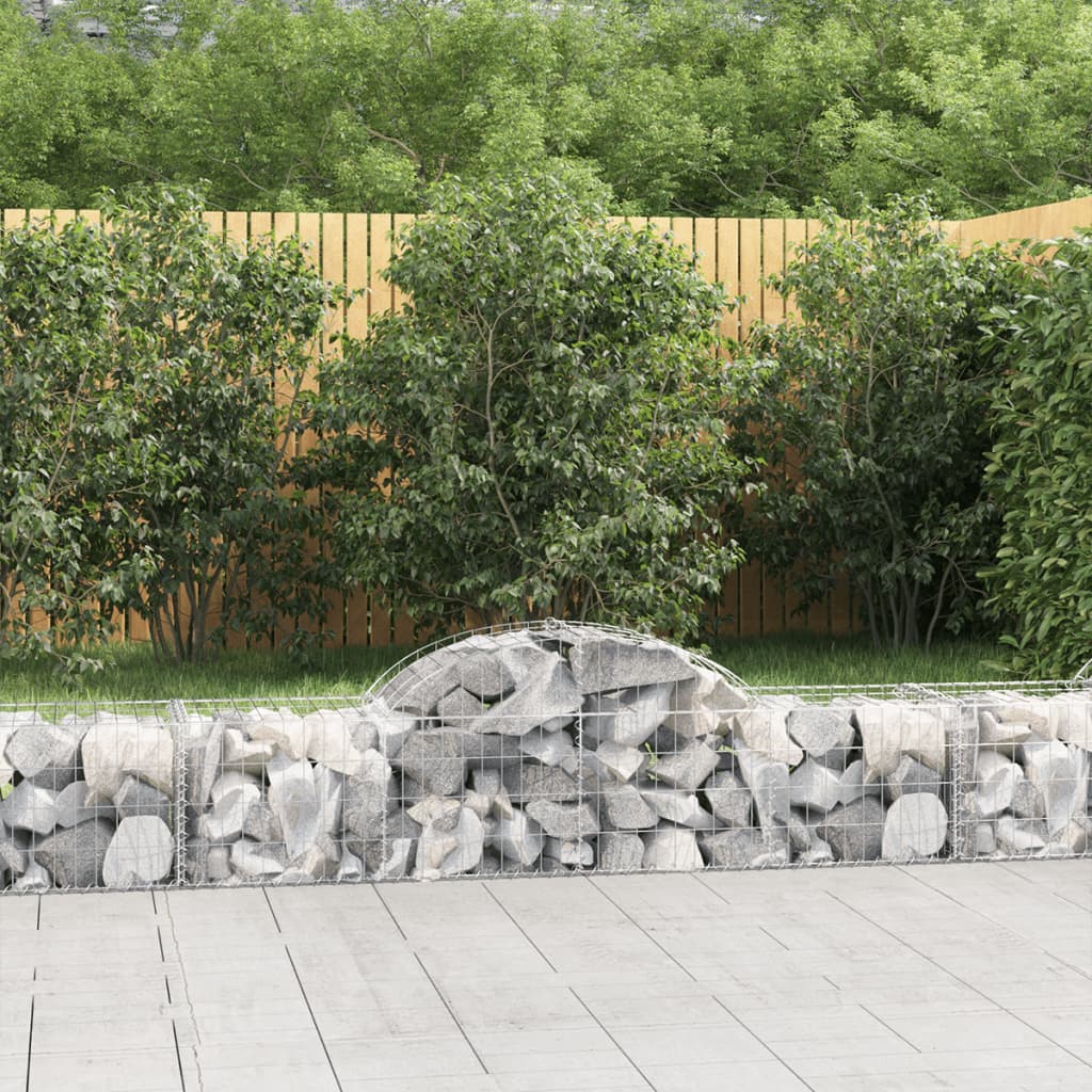 Klenuté gabionové koše 4 ks 200x50x40/60 cm pozinkované železo