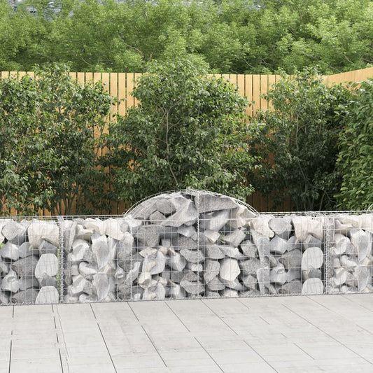 Klenuté gabionové koše 9 ks 200x50x60/80 cm pozinkované železo