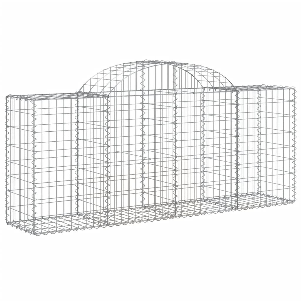 Klenuté gabionové koše 3 ks 200x50x80/100 cm pozinkované železo