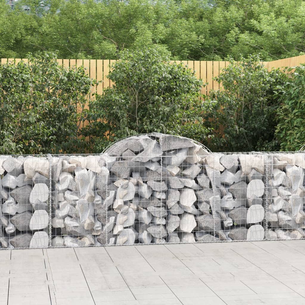 Klenuté gabionové koše 5 ks 200x50x80/100 cm pozinkované železo