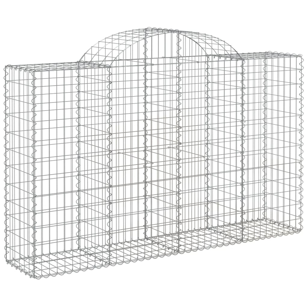 Klenuté gabionové koše 2 ks 200x50x120/140cm pozinkované železo
