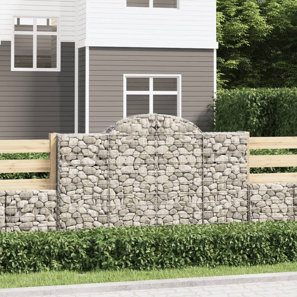 Klenuté gabionové koše 3 ks 200x50x120/140cm pozinkované železo