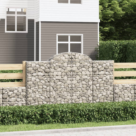Klenuté gabionové koše 3 ks 200x50x120/140cm pozinkované železo