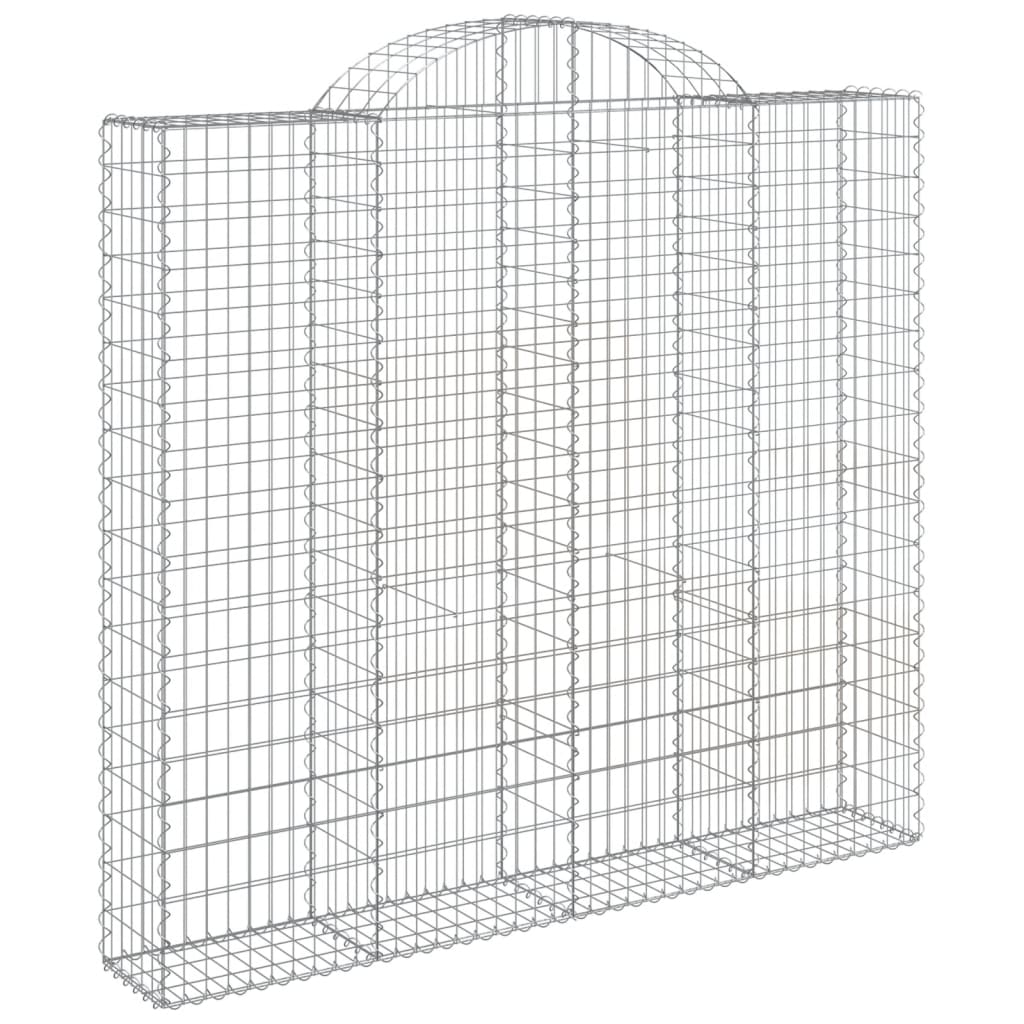 Klenuté gabionové koše 4 ks 200x50x180/200cm pozinkované železo