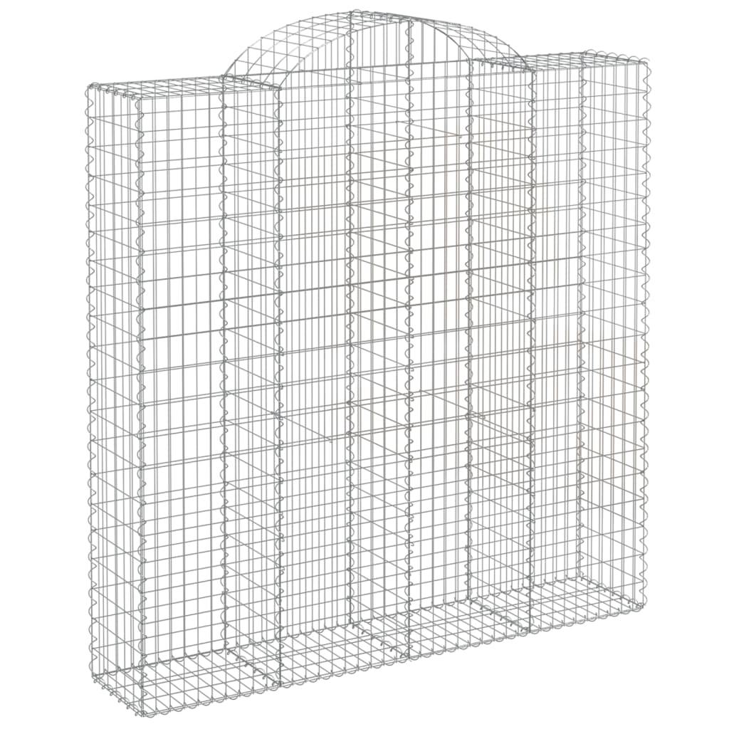 Klenuté gabionové koše 2 ks 200x50x200/220cm pozinkované železo