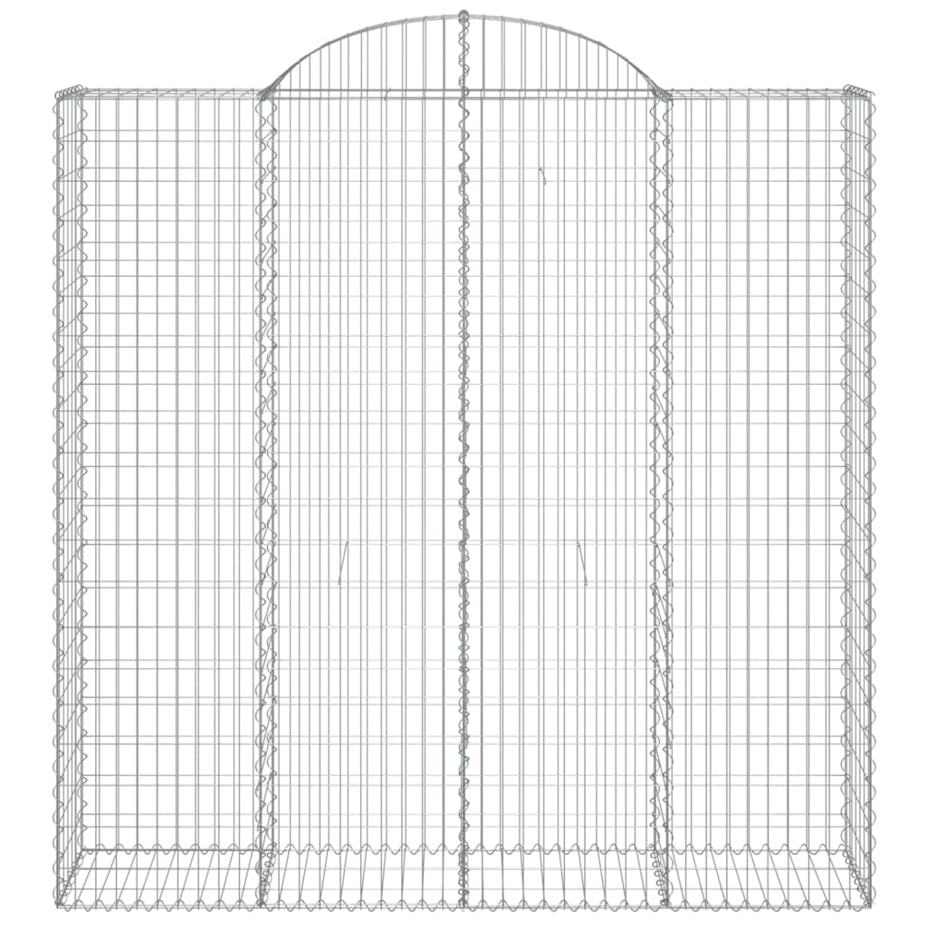 Klenuté gabionové koše 2 ks 200x50x200/220cm pozinkované železo