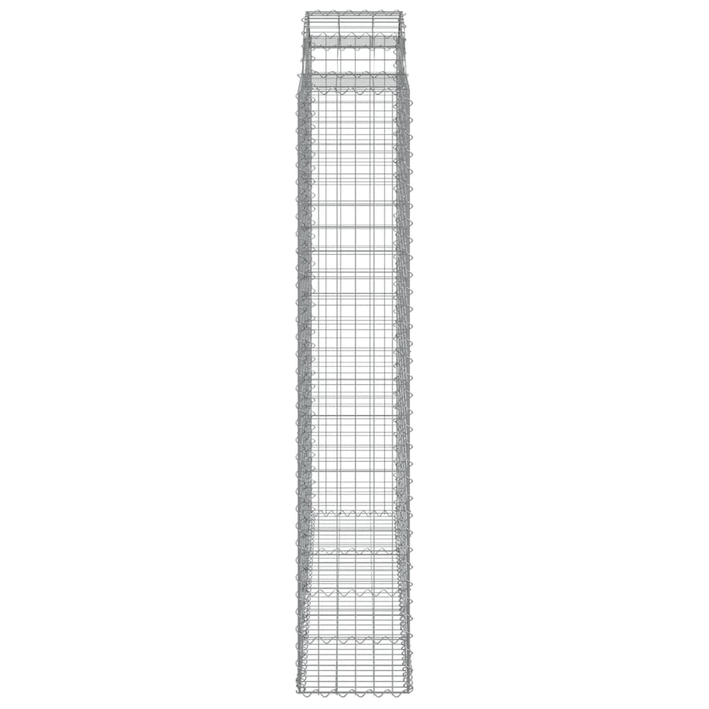 Klenuté gabionové koše 2 ks 200x50x220/240cm pozinkované železo