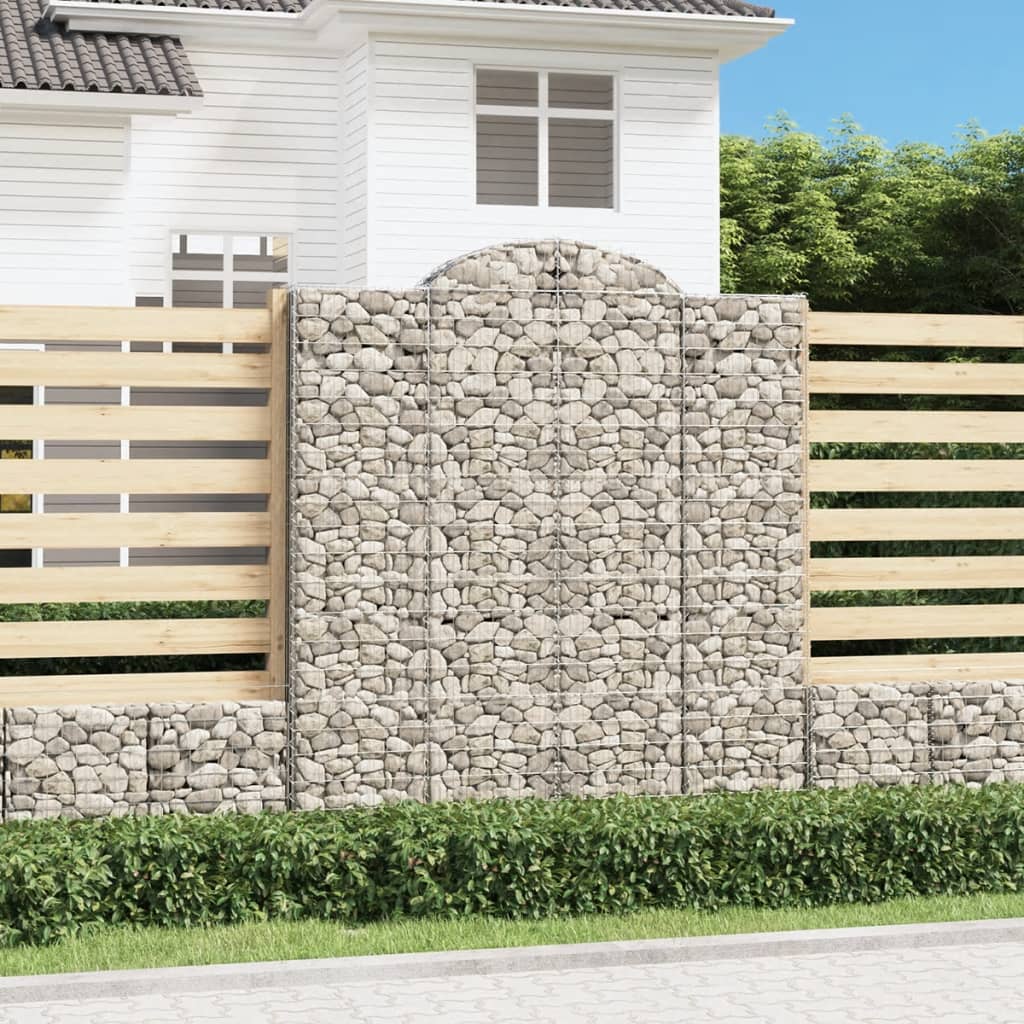 Klenuté gabionové koše 3 ks 200x50x220/240cm pozinkované železo