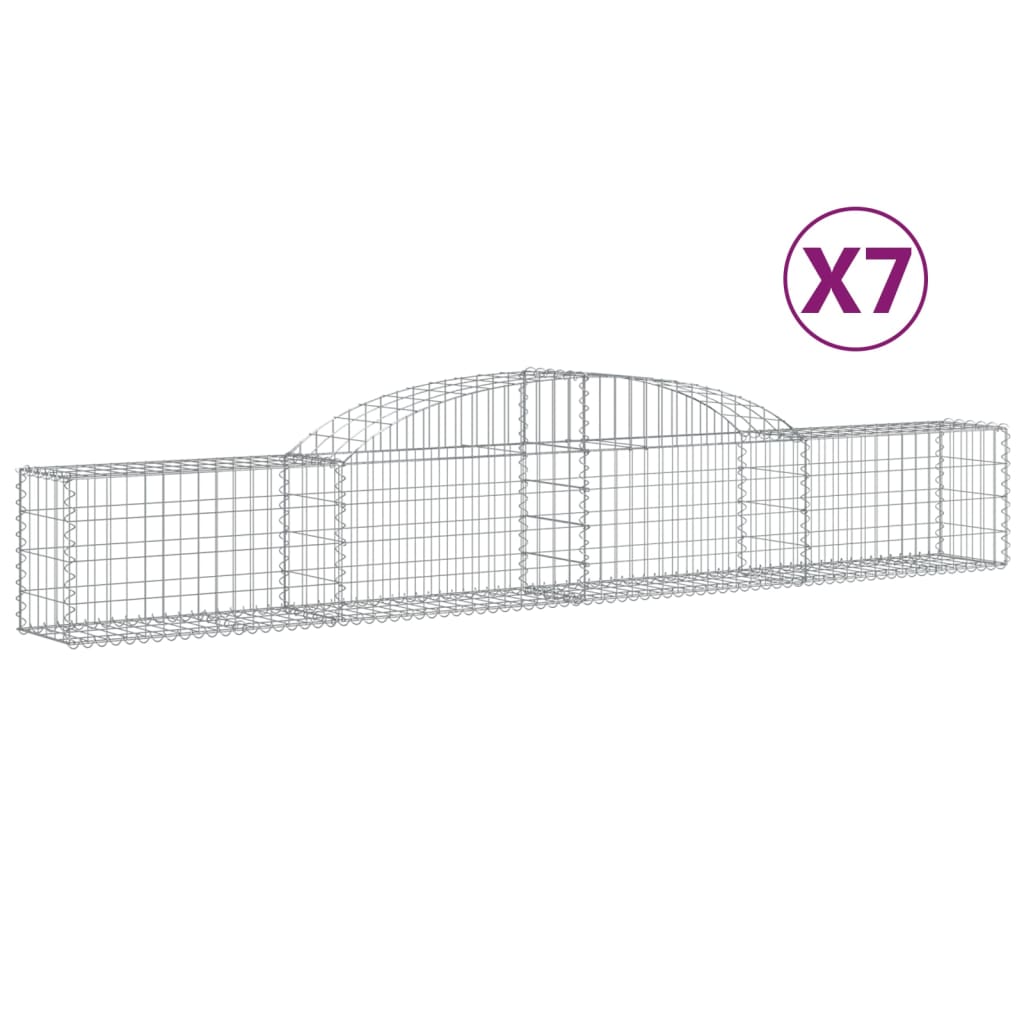 Klenuté gabionové koše 7 ks 300x30x40/60 cm pozinkované železo