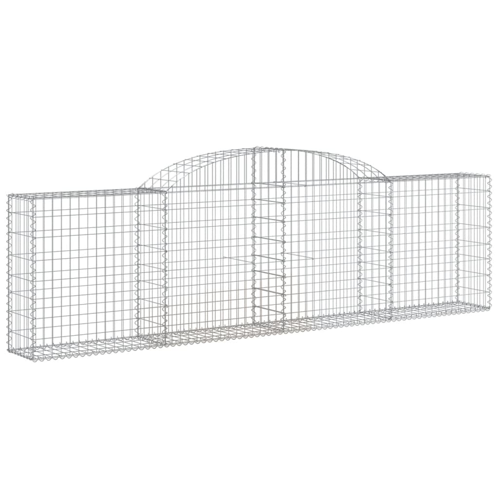 Klenuté gabionové koše 4 ks 300x30x80/100 cm pozinkované železo