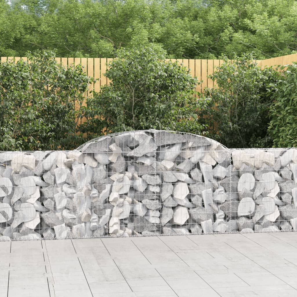 Klenuté gabionové koše 4 ks 300x30x80/100 cm pozinkované železo