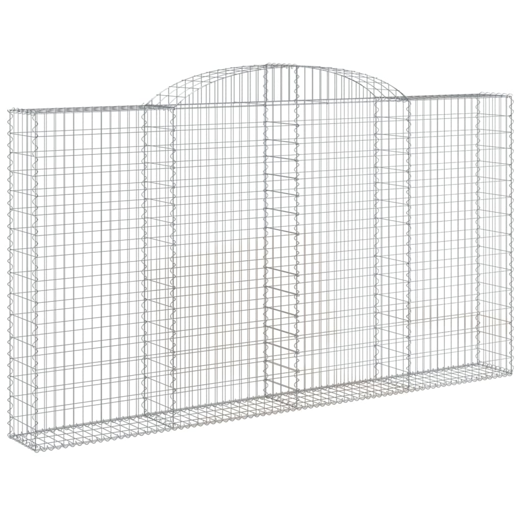 Klenuté gabionové koše 2 ks 300x30x160/180cm pozinkované železo