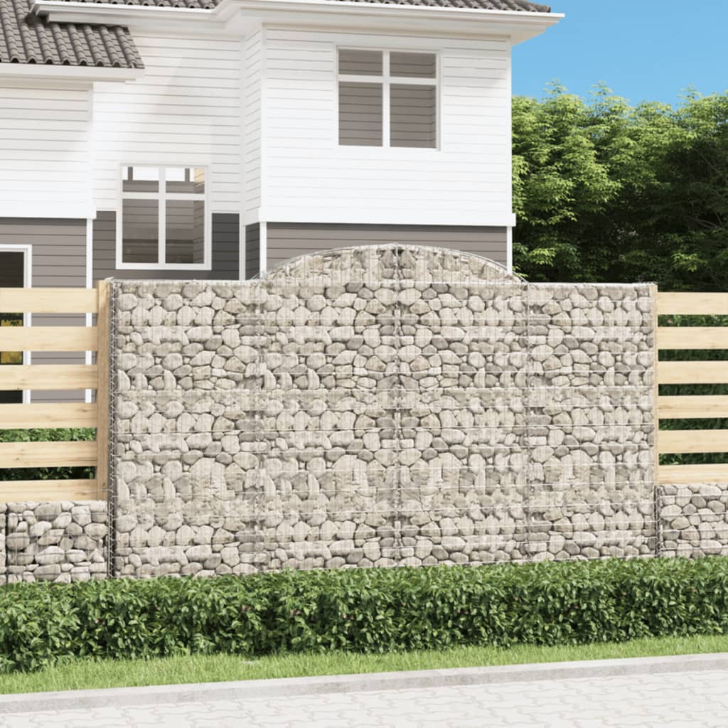 Klenuté gabionové koše 2 ks 300x30x180/200cm pozinkované železo