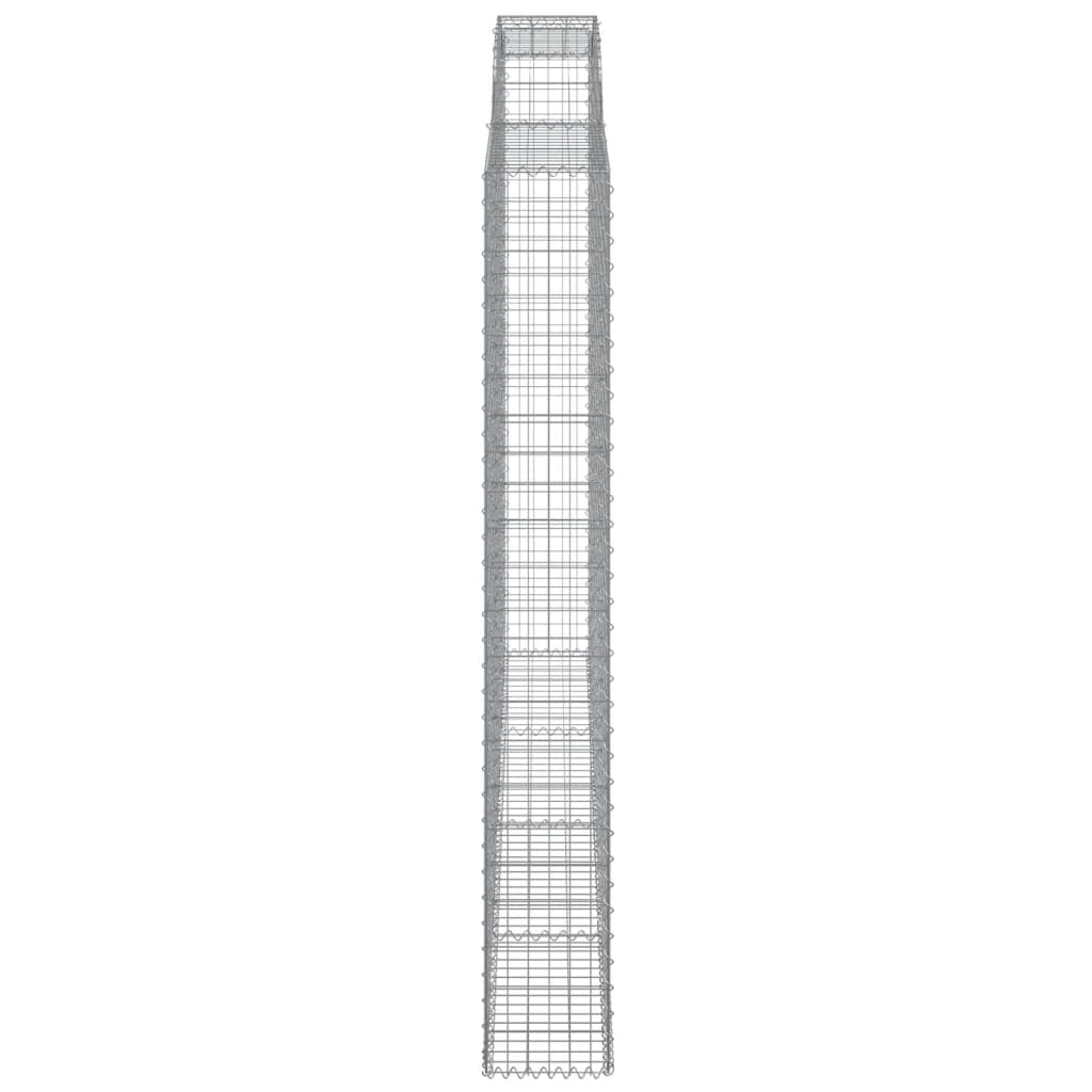 Klenuté gabionové koše 2 ks 300x30x220/240cm pozinkované železo
