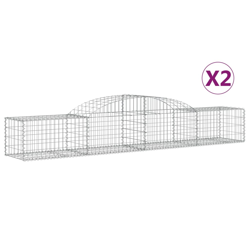 Klenuté gabionové koše 2 ks 300x50x40/60 cm pozinkované železo