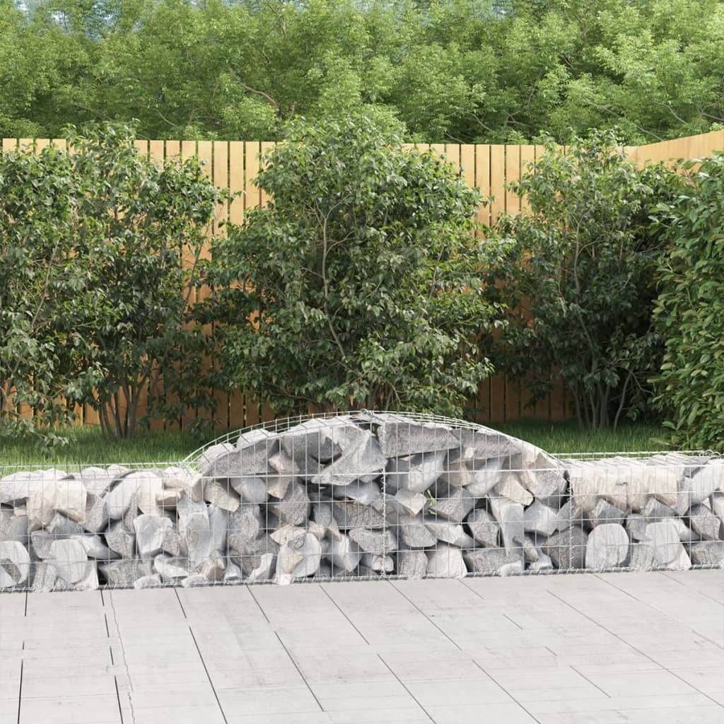 Klenuté gabionové koše 7 ks 300x50x40/60 cm pozinkované železo