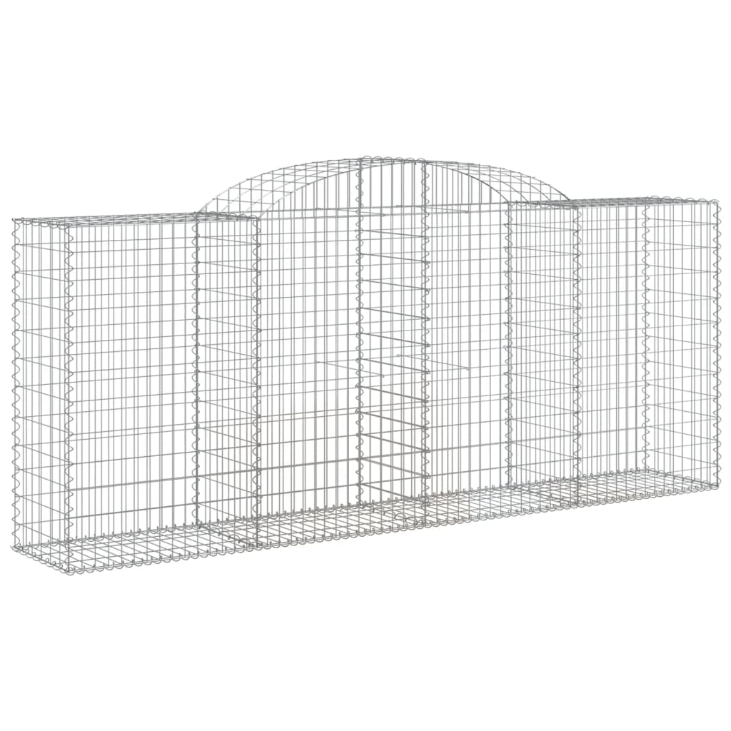 Klenuté gabionové koše 2 ks 300x50x120/140cm pozinkované železo