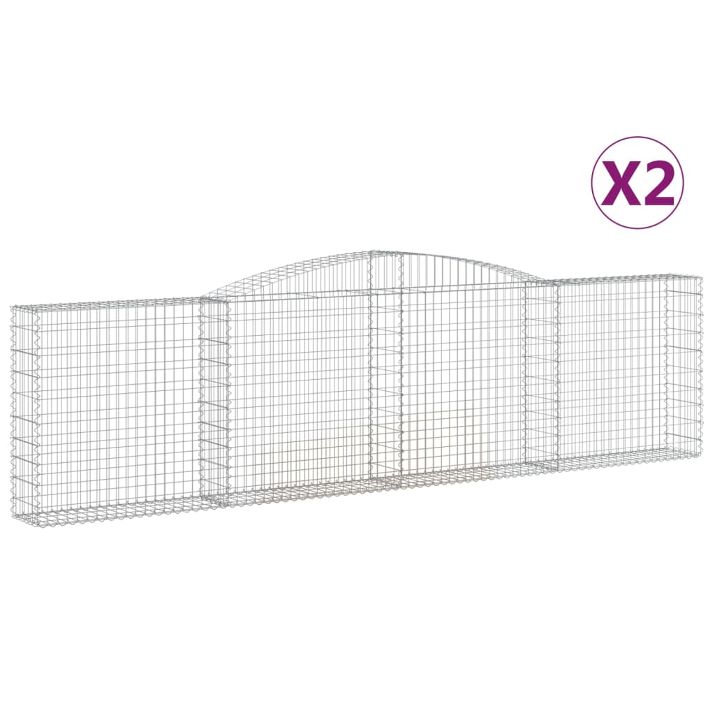 Klenuté gabionové koše 2 ks 400x30x100/120cm pozinkované železo