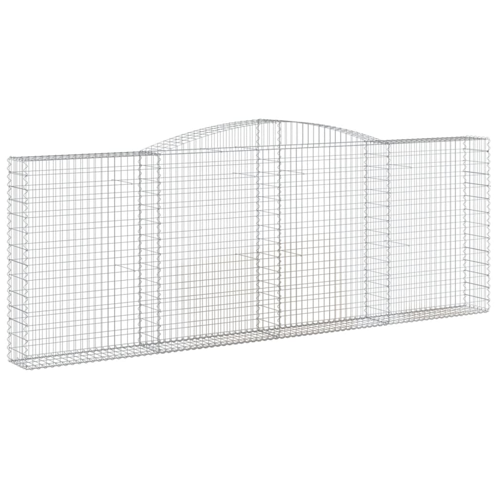 Klenuté gabionové koše 2 ks 400x30x140/160cm pozinkované železo