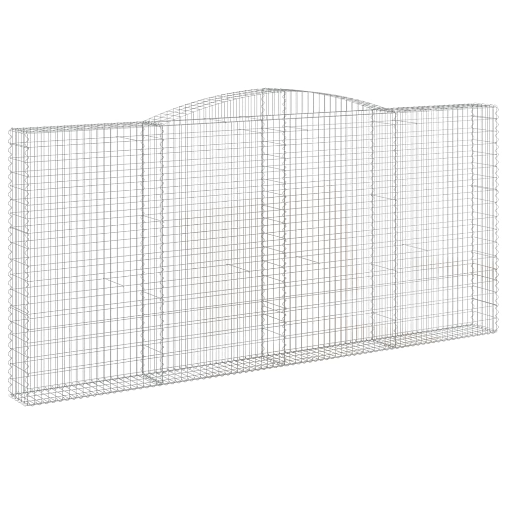 Klenuté gabionové koše 2 ks 400x30x180/200cm pozinkované železo