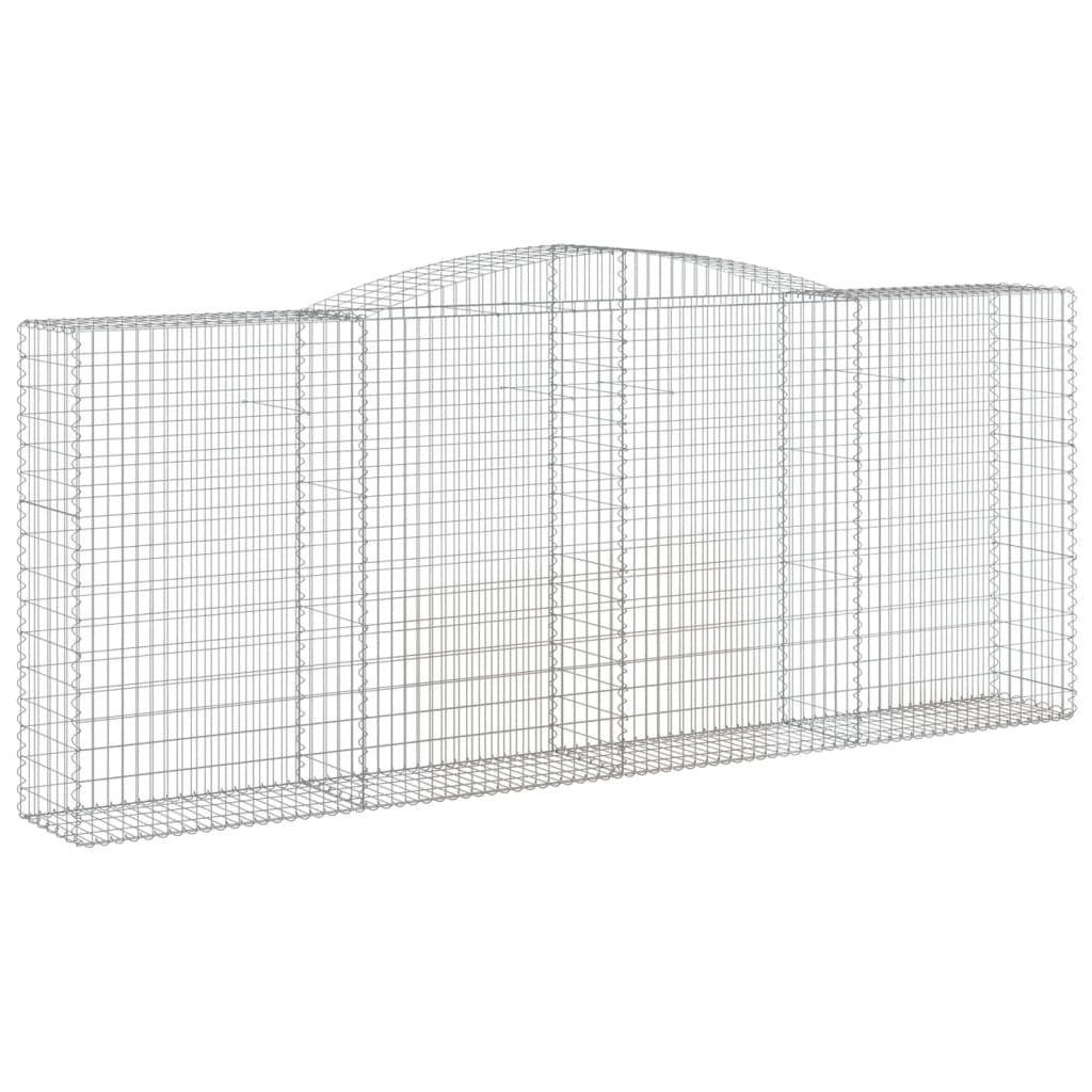 Klenuté gabionové koše 2 ks 400x50x160/180cm pozinkované železo