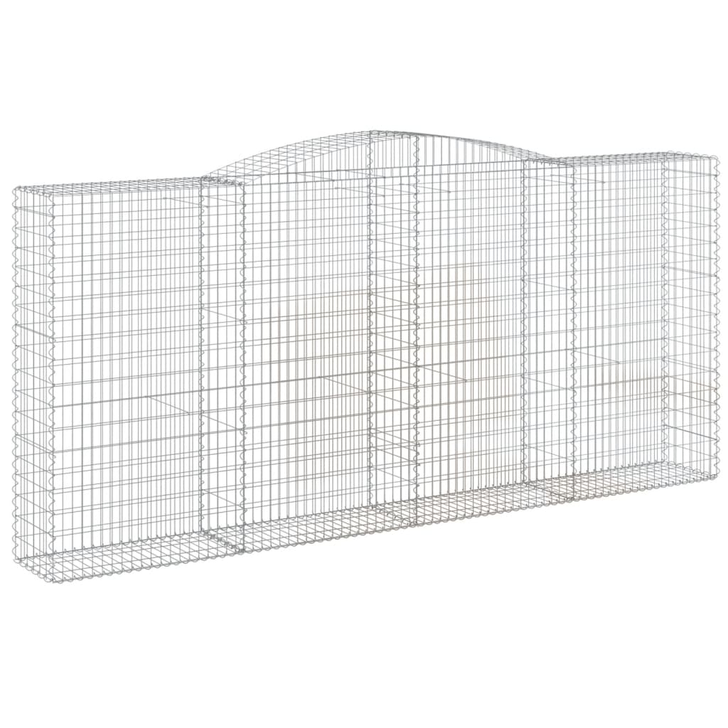 Klenuté gabionové koše 2 ks 400x50x180/200cm pozinkované železo