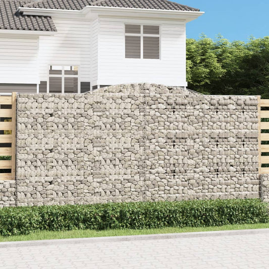 Klenuté gabionové koše 2 ks 400x50x200/220cm pozinkované železo