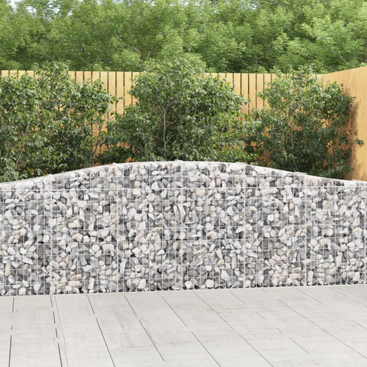 Klenutý gabionový koš 400 x 30 x 80/100 cm pozinkované železo