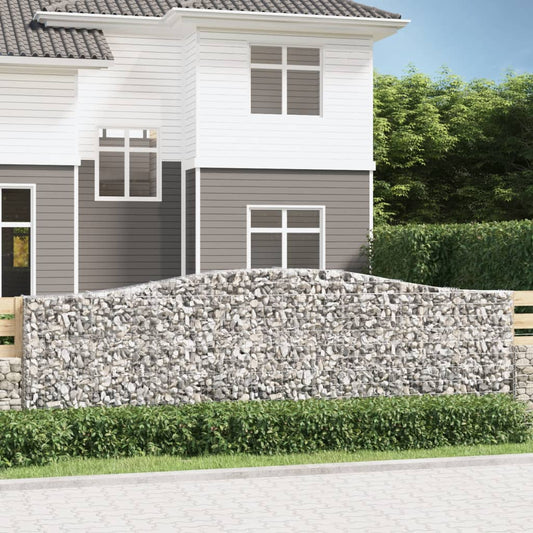 Klenutý gabionový koš 400 x 30 x 120/140 cm pozinkované železo