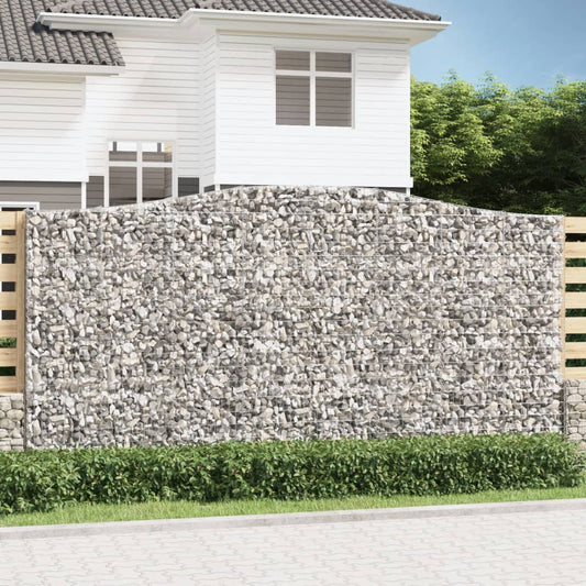 Klenutý gabionový koš 400 x 30 x 200/220 cm pozinkované železo