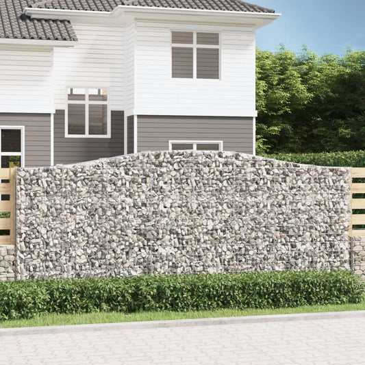 Klenutý gabionový koš 400 x 50 x 160/180 cm pozinkované železo