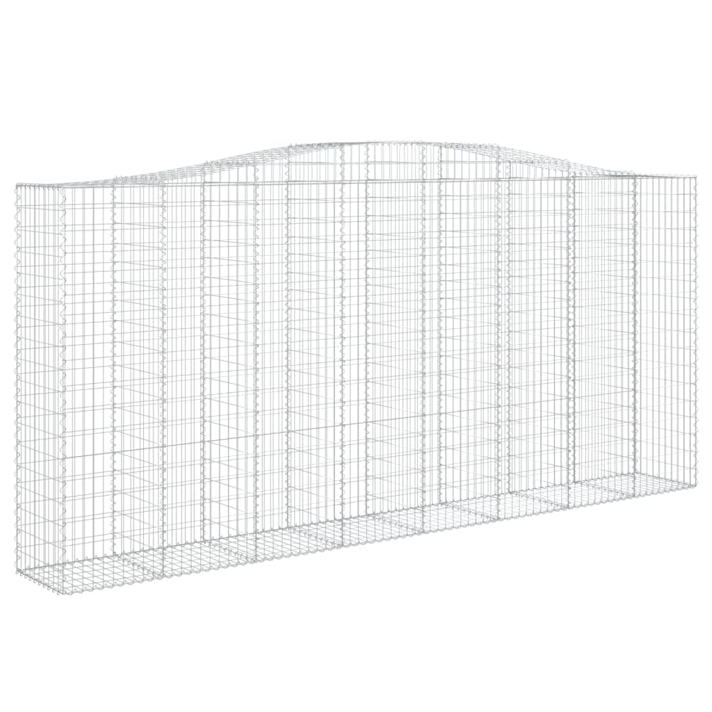 Klenutý gabionový koš 400 x 50 x 180/200 cm pozinkované železo