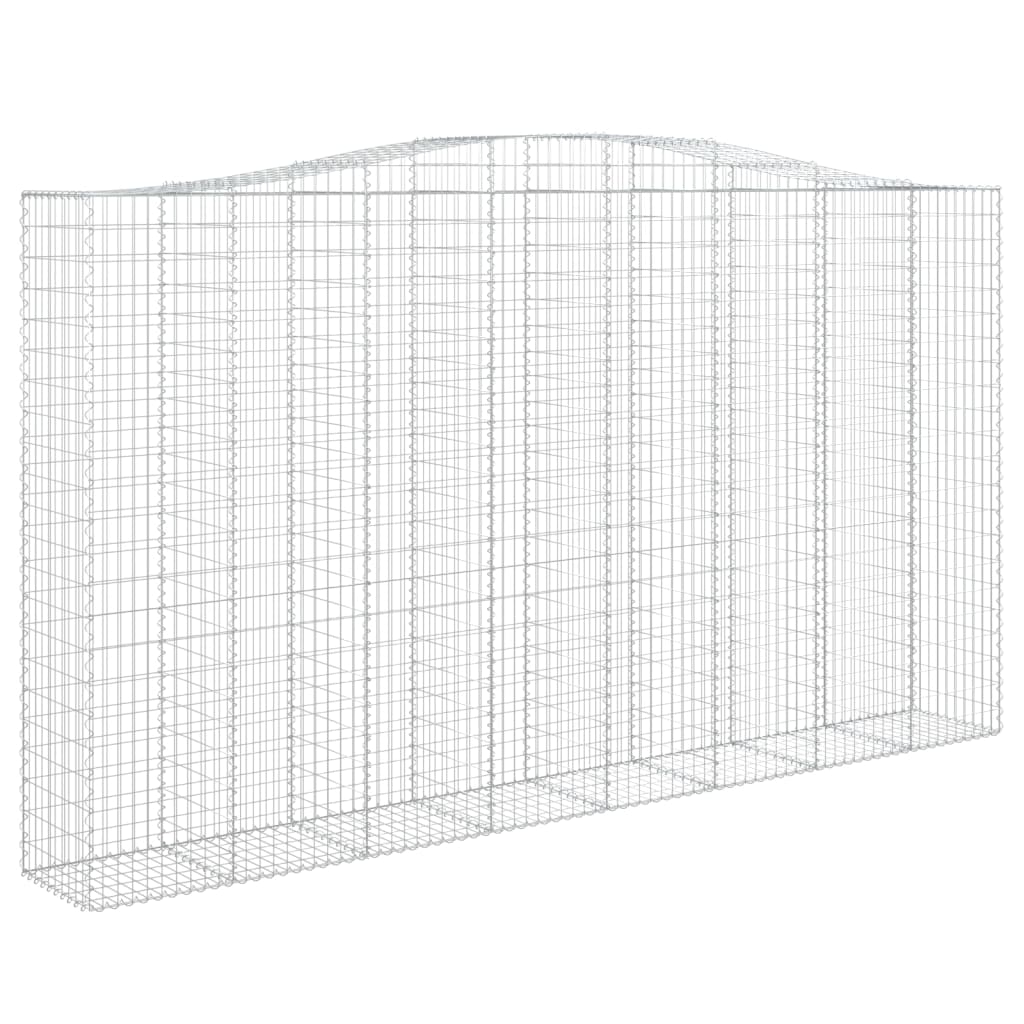 Klenutý gabionový koš 400 x 50 x 220/240 cm pozinkované železo