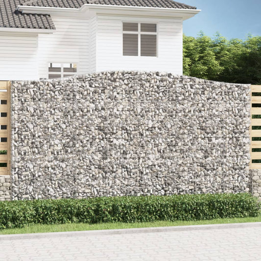 Klenutý gabionový koš 400 x 50 x 220/240 cm pozinkované železo